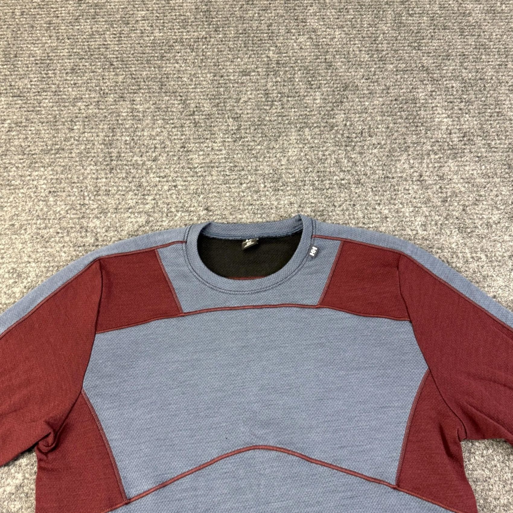 Helly Hansen Helly Hansen Shirt Mens Medium Blue Maroon Long Sleeve Wool Thermal Base Layer Size US M / EU 48-50 / 2 - 3 Thumbnail