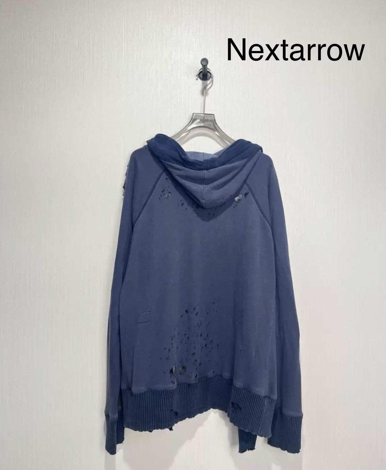 Greg Lauren Greg Lauren GL Washed Blue Bullet Destruction Hooded Robe Size US S / EU 44-46 / 1 - 2 Thumbnail