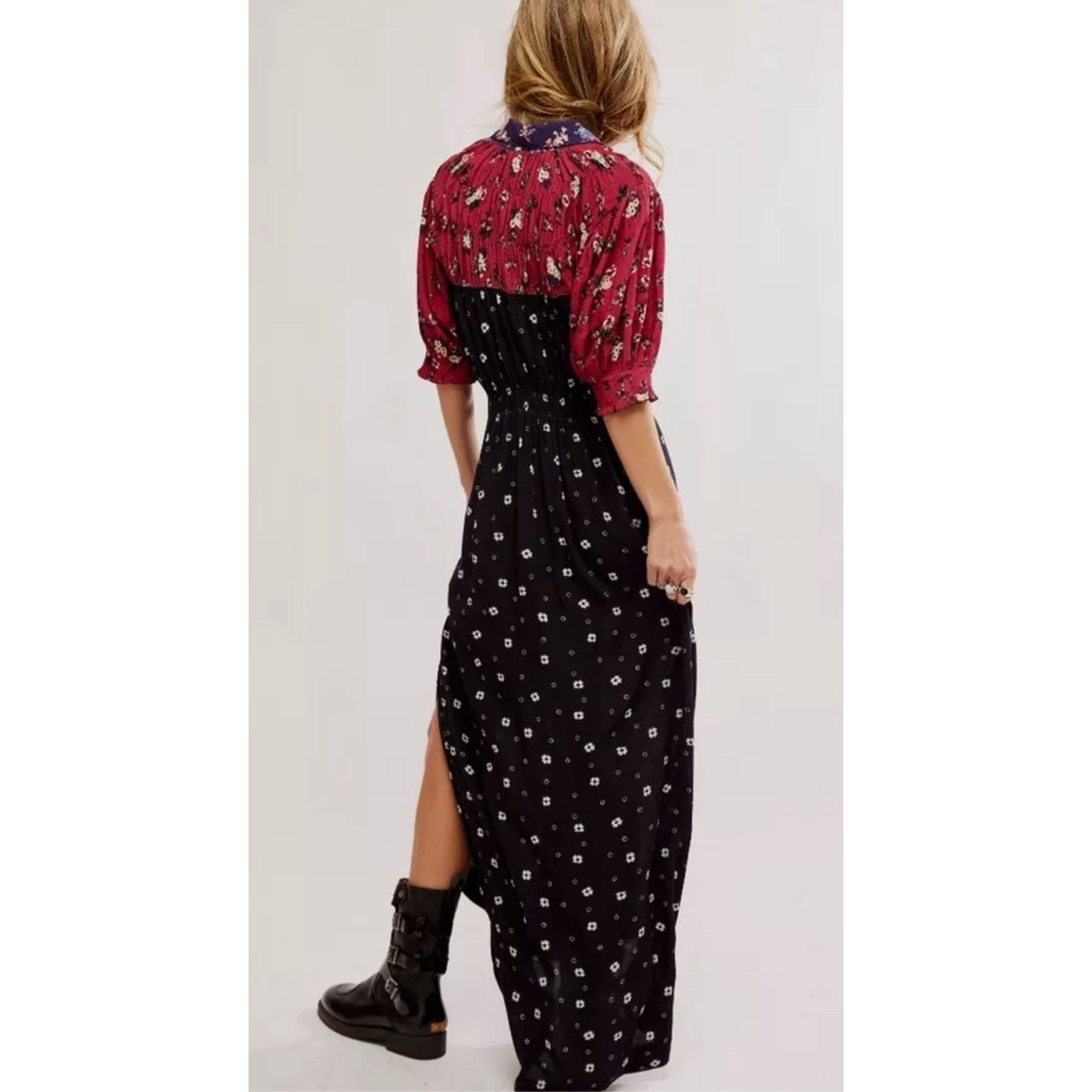 Free People FREE PEOPLE NWT Nora midi dress in black/red Size S Size S / US 4 / IT 40 - 3 Thumbnail