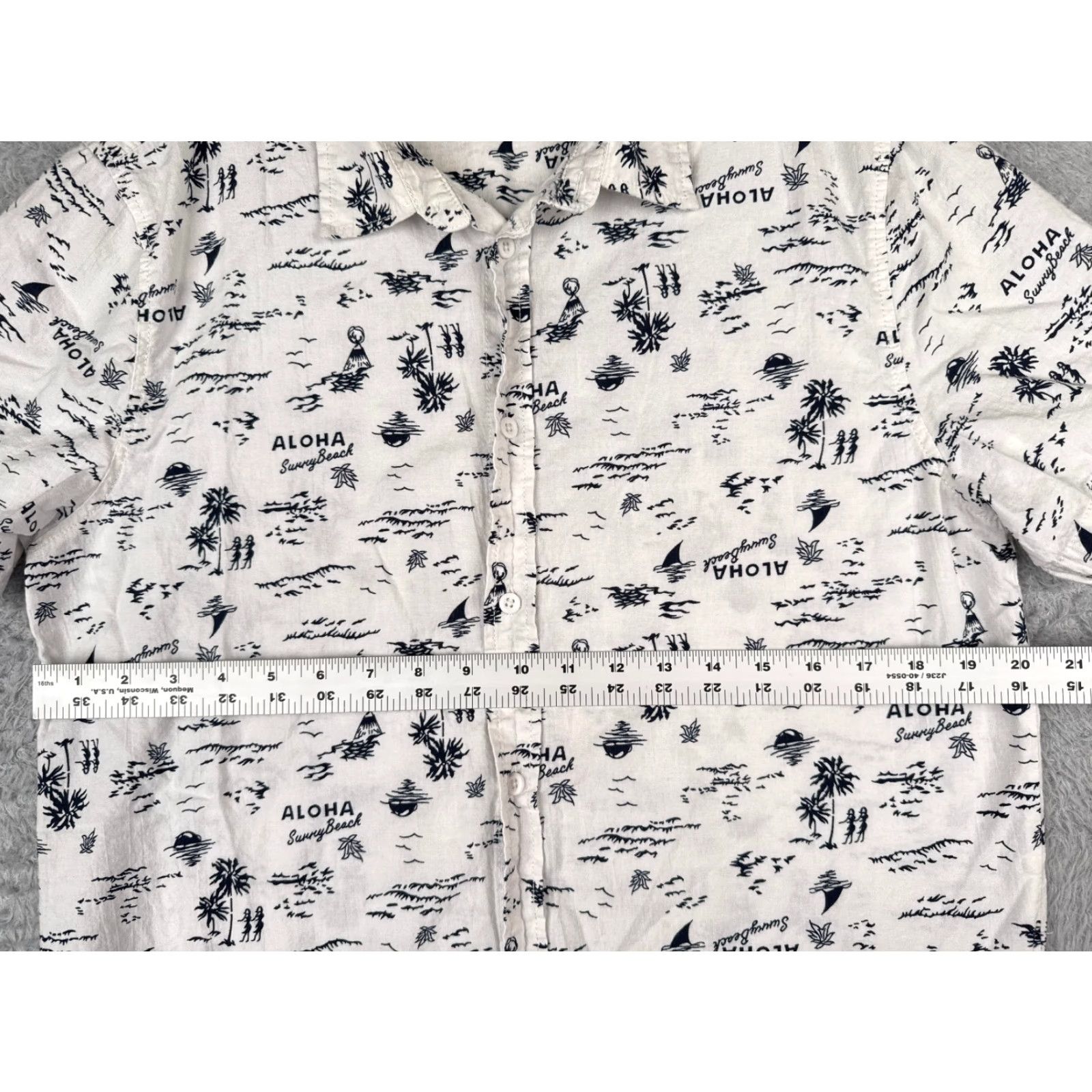 H&M H&M Hawaiian Shirt Adult Medium White Floral Button-Up Casual Summer Mens Size US M / EU 48-50 / 2 - 7 Thumbnail