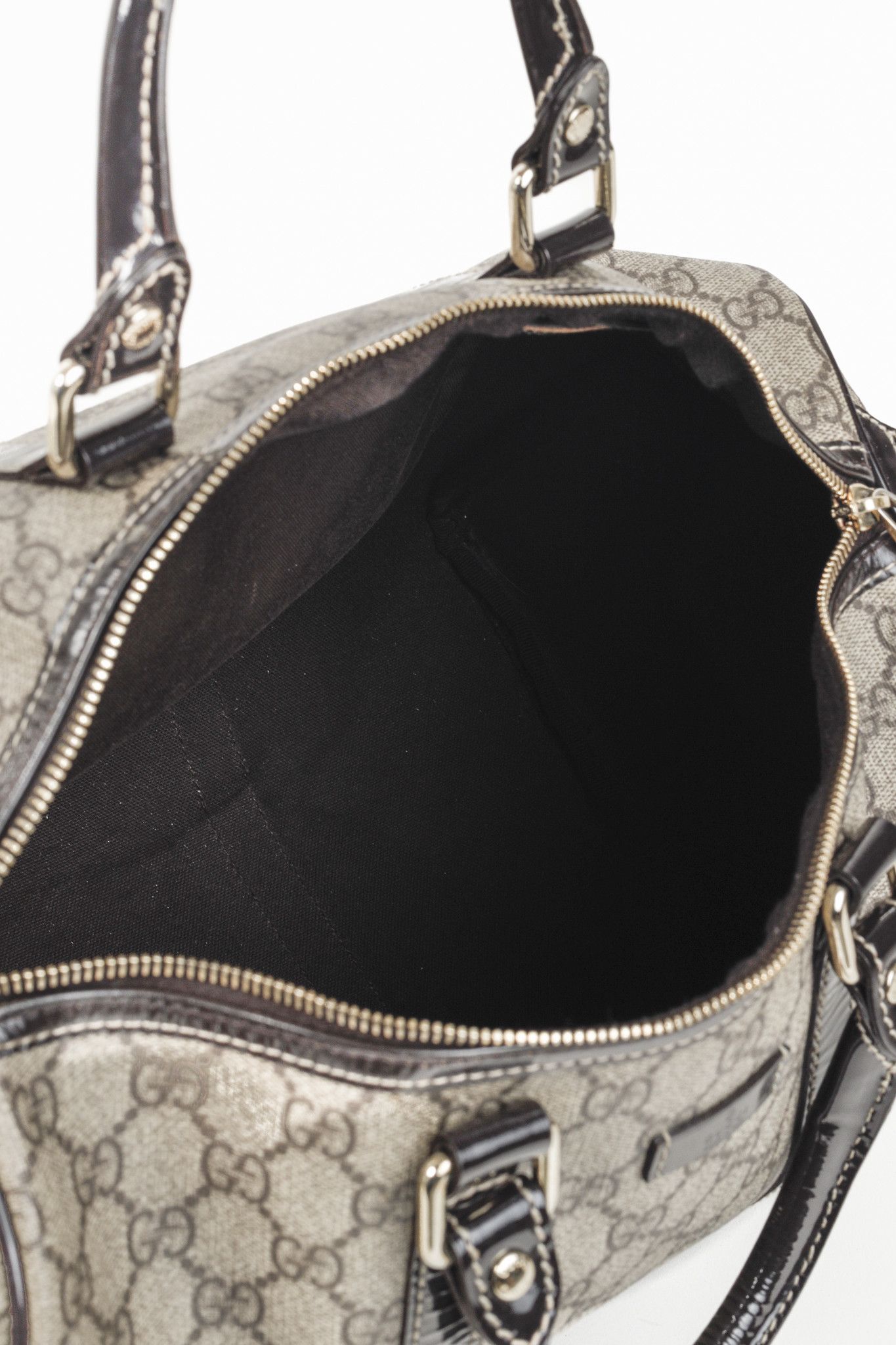 Gucci Gucci Brown Patent Medium GG Joy Boston Bag Size ONE SIZE - 12 Thumbnail