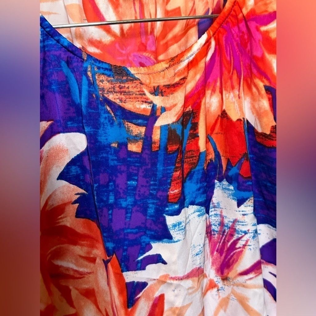 Ann Taylor ANN TAYLOR Tropical Top Floral Blue Orange Women's Size XS. Size XS / US 0-2 / IT 36-38 - 11 Thumbnail