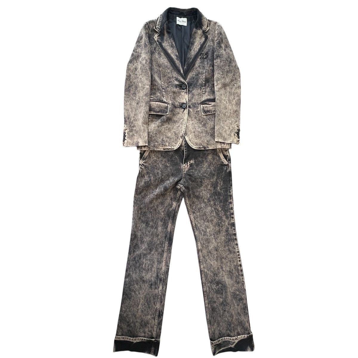 Miu Miu MIU MIU 2023SS Marbleized Garment-dyed Gabardine Jacket Size US XXS / EU 40 - 4 Thumbnail