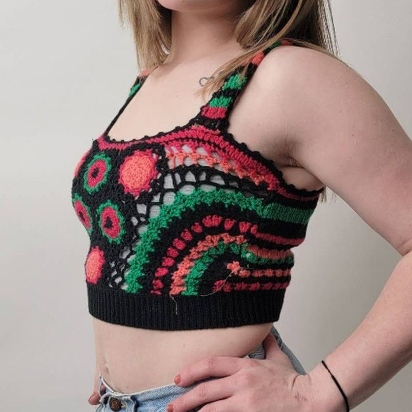 Handmade Handmade Crochet Knit Crop Top - S/M Size M / US 6-8 / IT 42-44 - 2 Thumbnail
