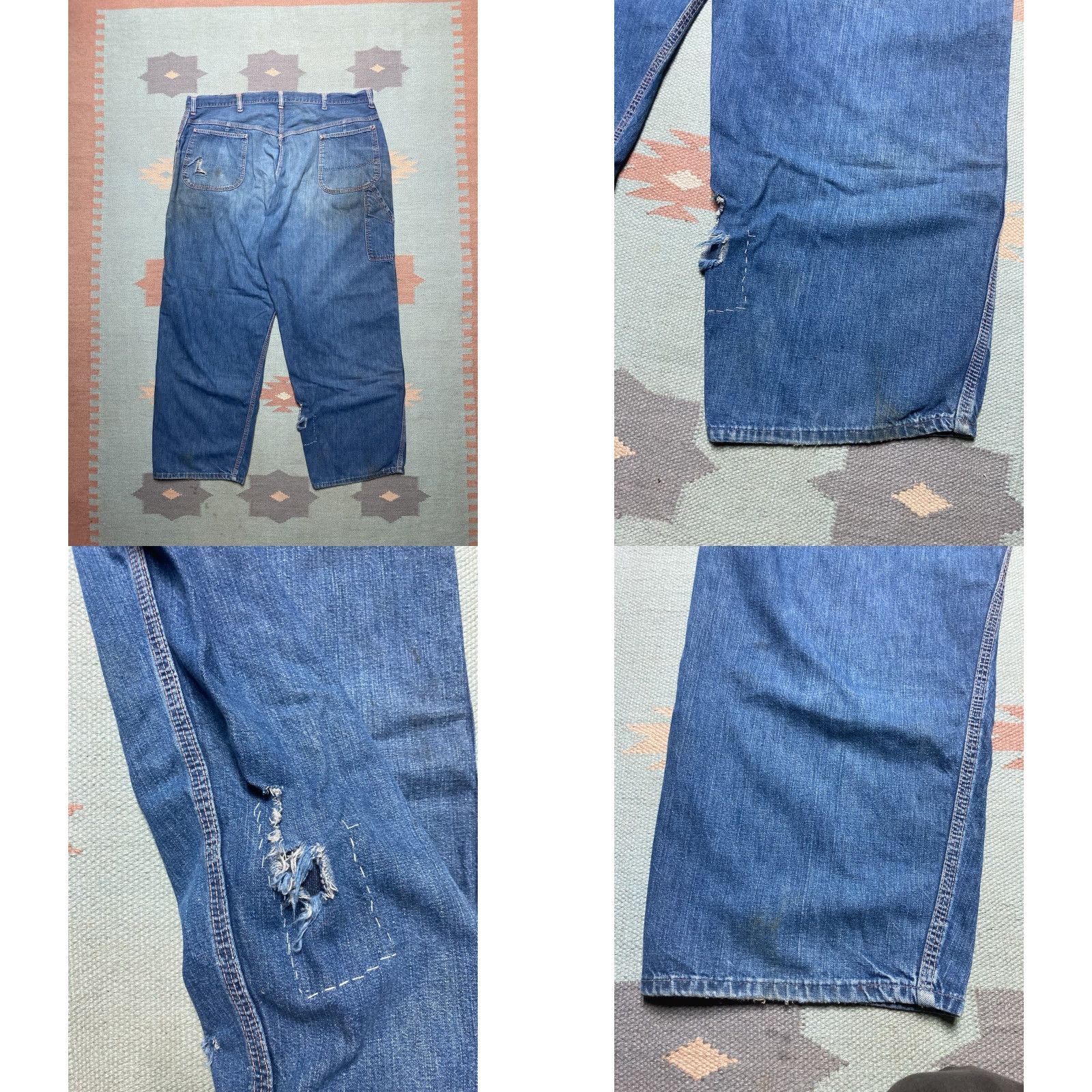 Vintage VINTAGE Big Mac Jeans Carpenter Denim Dark Wash 40x28 Mens Blue 1950s Workwear Size US 40 / EU 56 - 8 Thumbnail