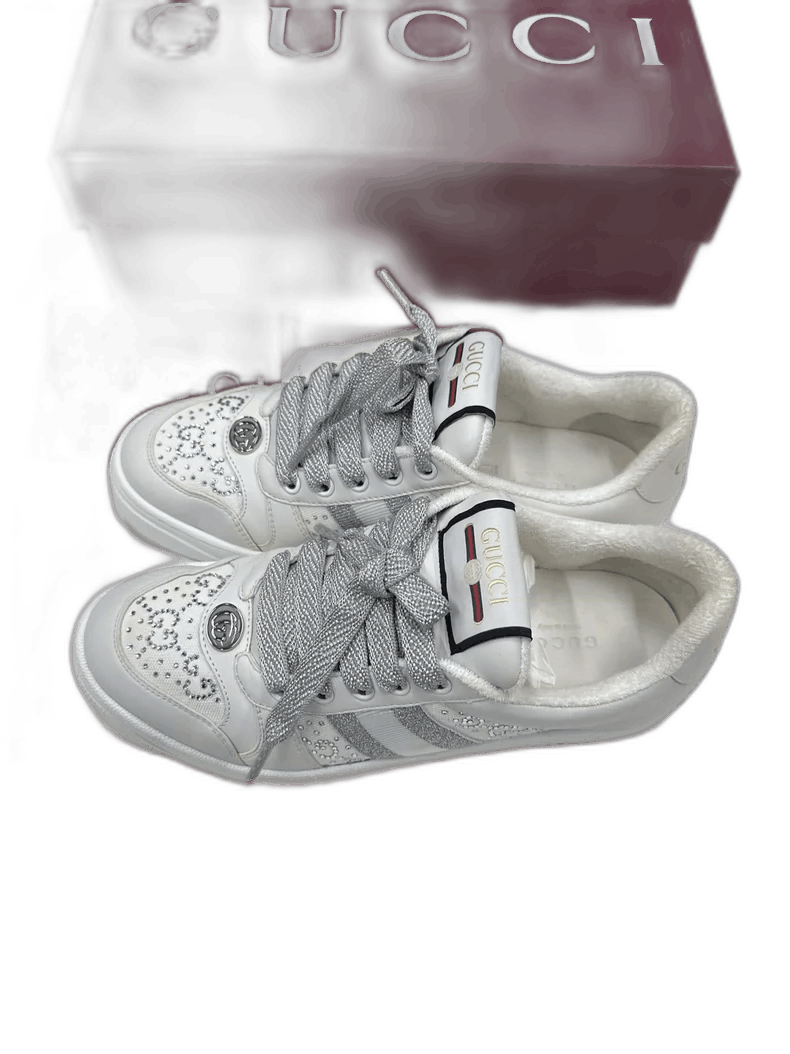 Gucci GUCCI Screener Leather Lace-up Low Top Sneakers Size US 7.5 / EU 40-41 - 1 Thumbnail