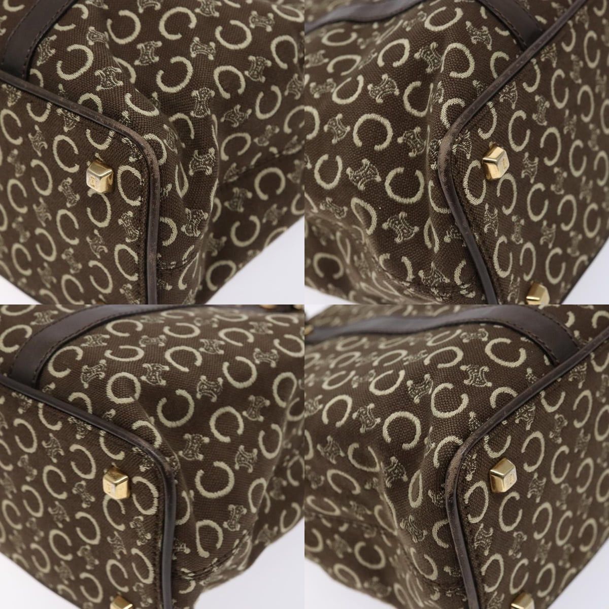 Celine CELINE C Macadam Canvas Hand Bag Brown Gold Size ONE SIZE - 10 Thumbnail