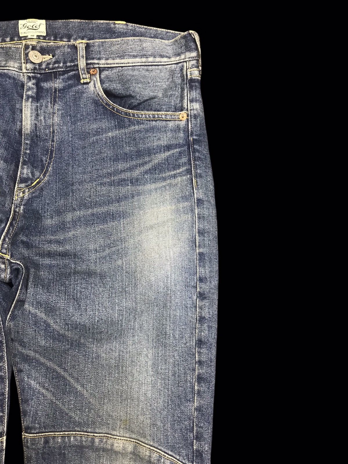 Toyo Enterprises 💥BIKER DENIM💥GOLD BY TOYO ENT SKINNY BIKER DENIM F317 Size US 32 / EU 48 - 3 Thumbnail