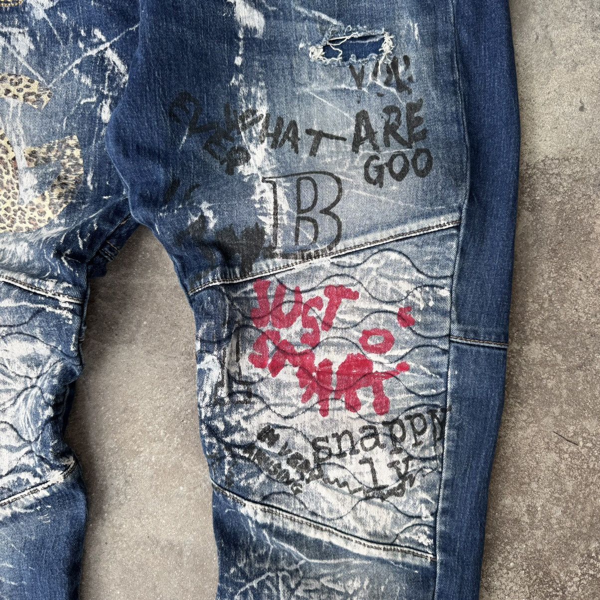 Hysteric Glamour × Japanese Brand × Vintage Vintage Painted Patchwork Washed Distressed Y2K Jeans Size US 32 / EU 48 - 6 Thumbnail