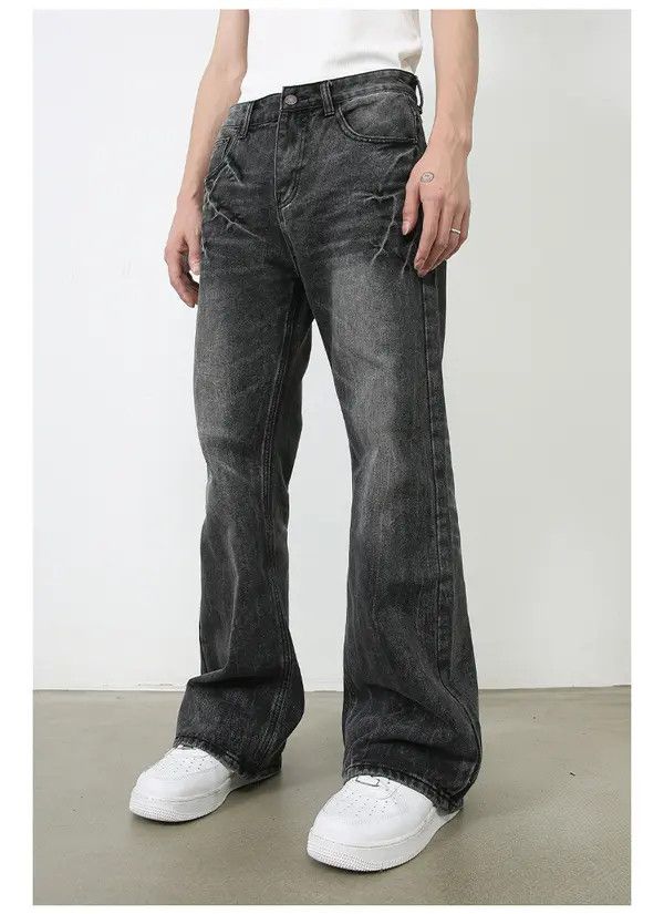 Japanese Brand Misuzu x Shii Lightning Crack Washed Vintage Flared Jeans Size US 32 / EU 48 - 3 Thumbnail