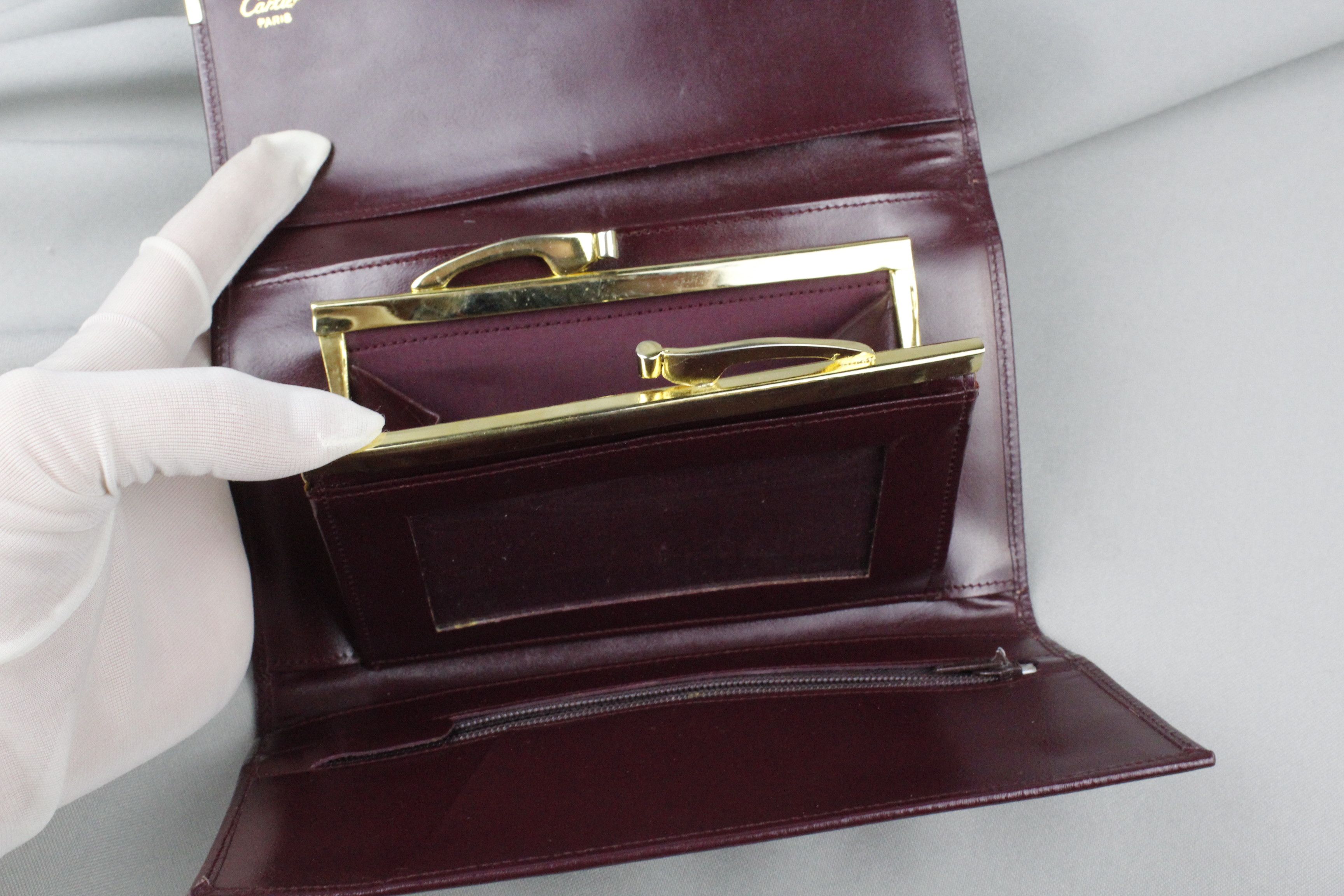 Cartier Vintage Cartier Logo Burgundy Leather Wallet Size ONE SIZE - 11 Thumbnail