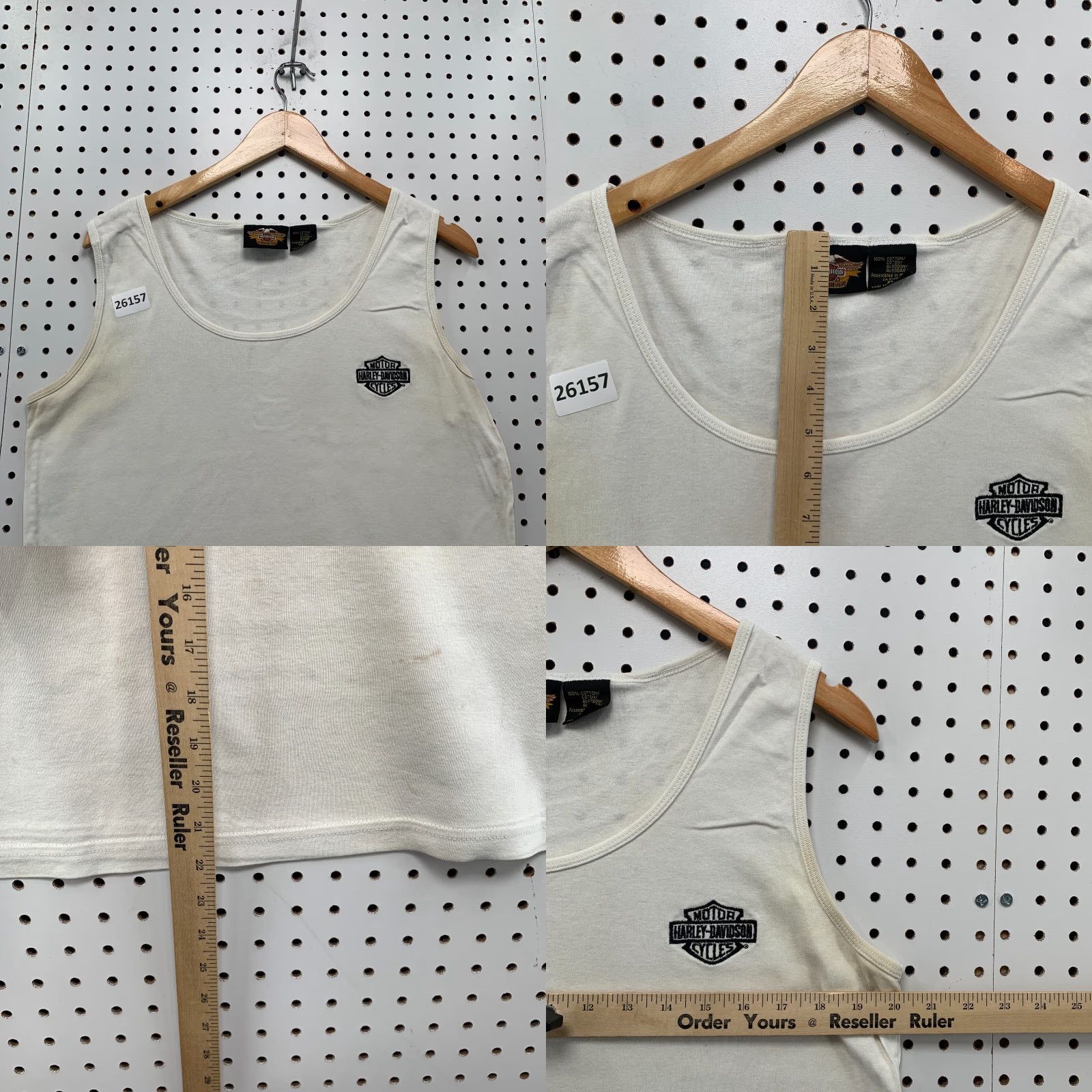 Harley Davidson Harley-Davidson Motorcycle Tank Crop Top Womens XL White Distressed Size XL / US 12-14 / IT 48-50 - 8 Thumbnail