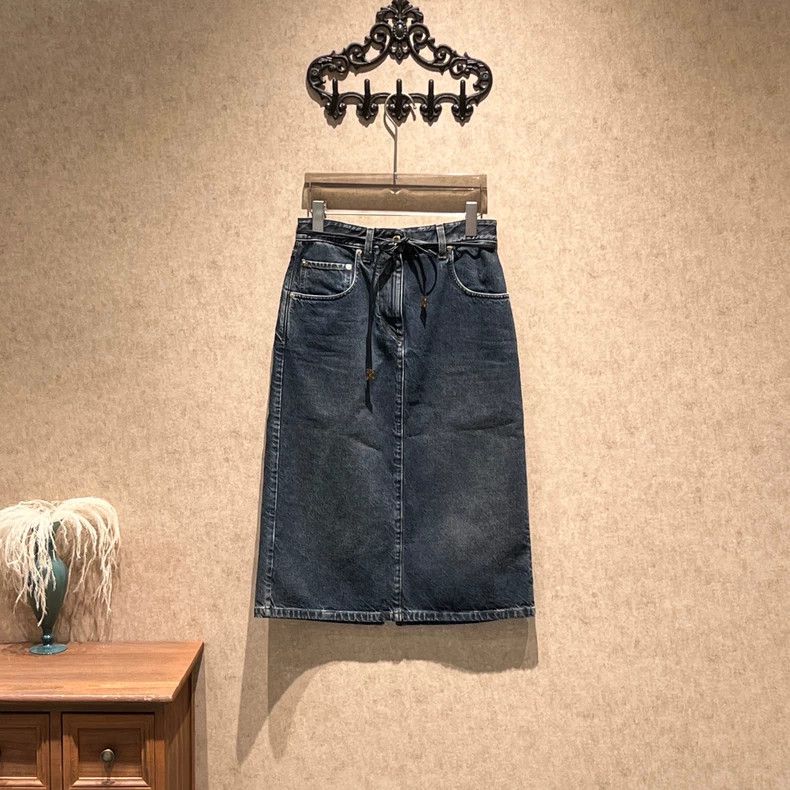 Louis Vuitton Louis Vuitton 24fw Hot Style Marine Series logo Denim Half Size 37" - 1 Thumbnail