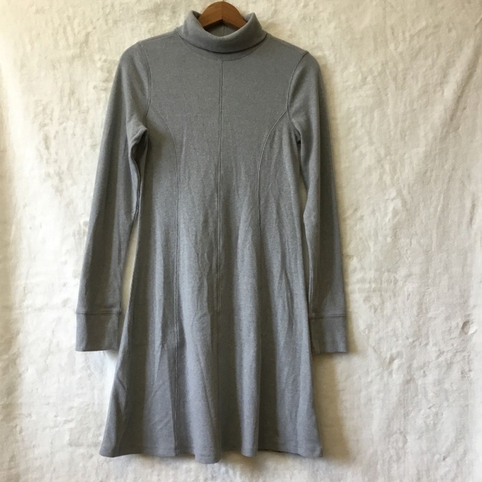 Other UpWest Gray Cozy Rib Long Sleeve Turtleneck Dress Size M / US 6-8 / IT 42-44 - 2 Thumbnail