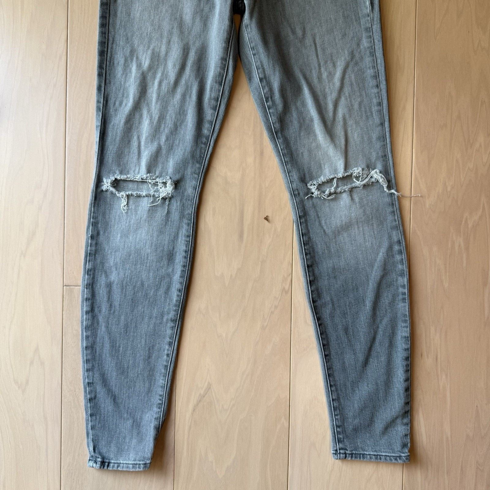 MOTHER Mother Looker Jeans Women's 29 Gray Distressed Boho Party Size 29" - 4 Thumbnail