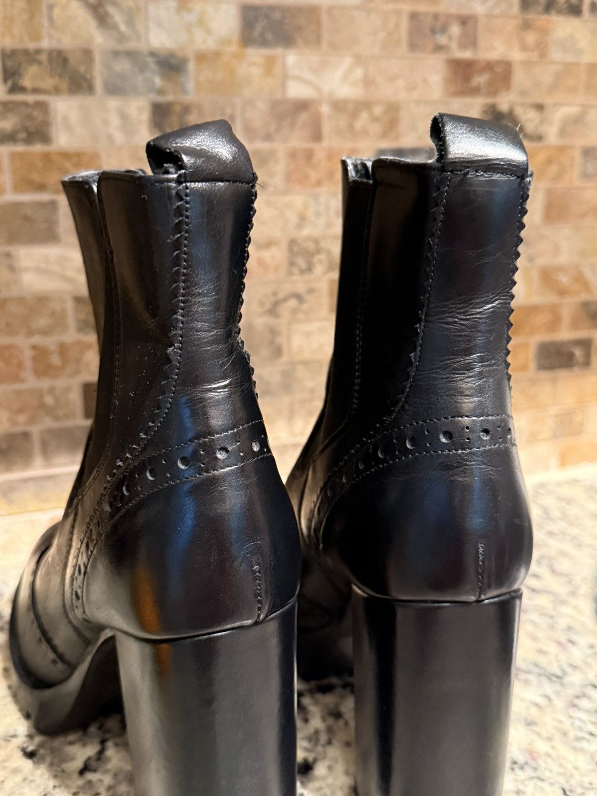Zara Black Leather Ankle Boots Zara Size US 8.5 / IT 38.5 - 8 Thumbnail