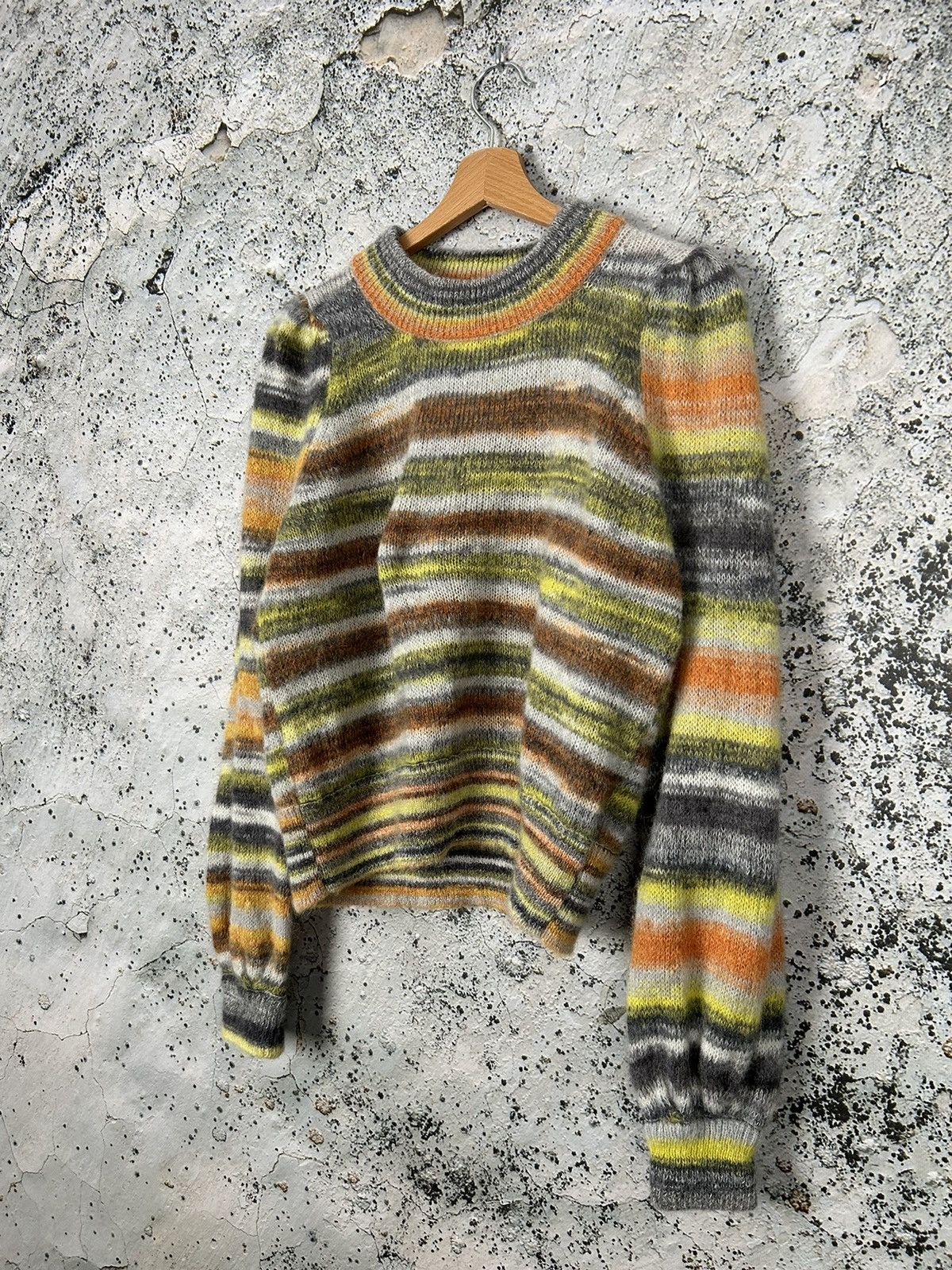 Designer Rodebjer Mohair Stripped Grunge Punk Knit Sweater Designer Size US M / EU 48-50 / 2 - 2 Thumbnail