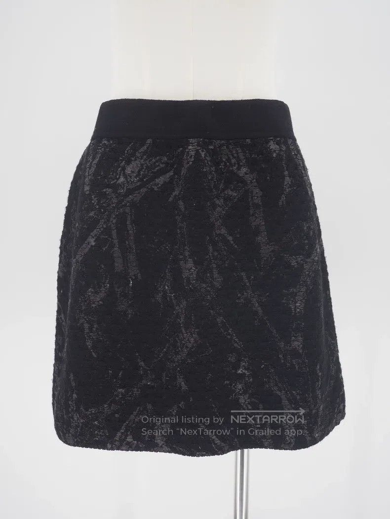 Chanel Chanel size S Black diamond button wool knit short skirt Size 23" - 2 Thumbnail