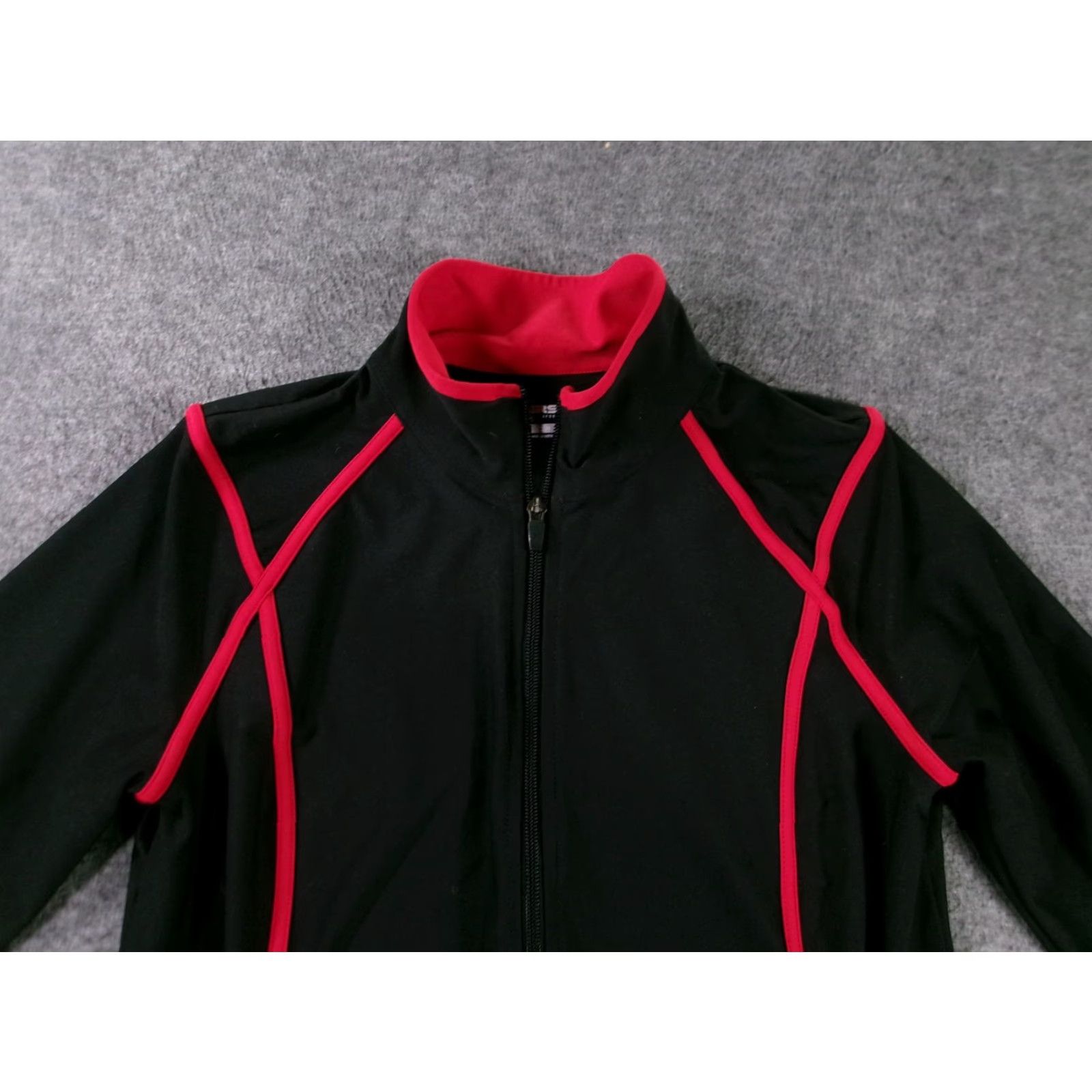 Vintage Xersion Performance Jacket Womens M Black Red Full Zip Track Jacket Active Running & Jogging Slim Fit Moisture Wicking Sports Piping Size M / US 6-8 / IT 42-44 - 2 Thumbnail