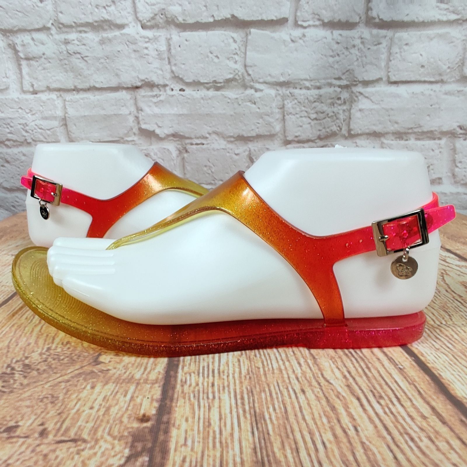 Jessica Simpson Jessica Simpson 5 Ombre Jelly Sandals Pink Orange Yellow Gli Size US 5 / IT 35 - 9 Thumbnail