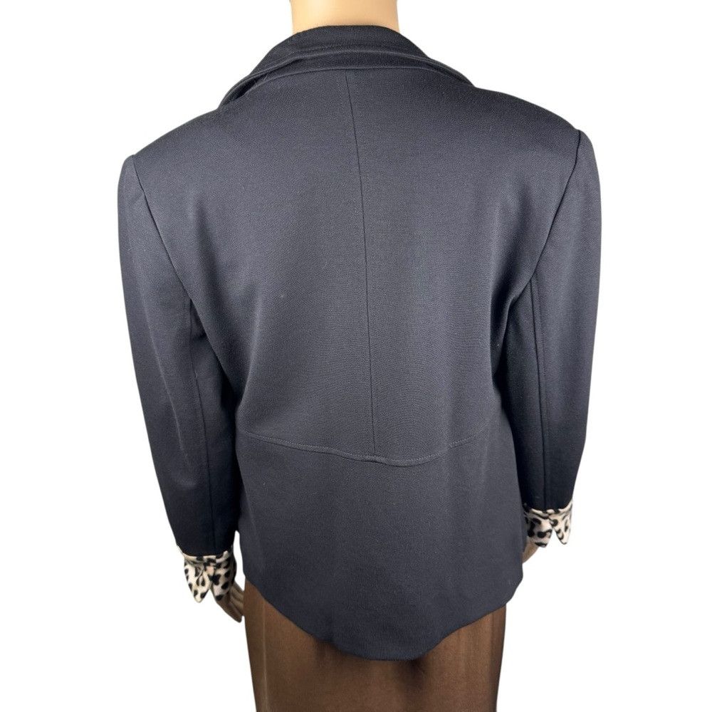 Chicos Chico's Animal Print Trimmed Blazer Jacket Size 1 US M Size M / US 6-8 / IT 42-44 - 9 Thumbnail
