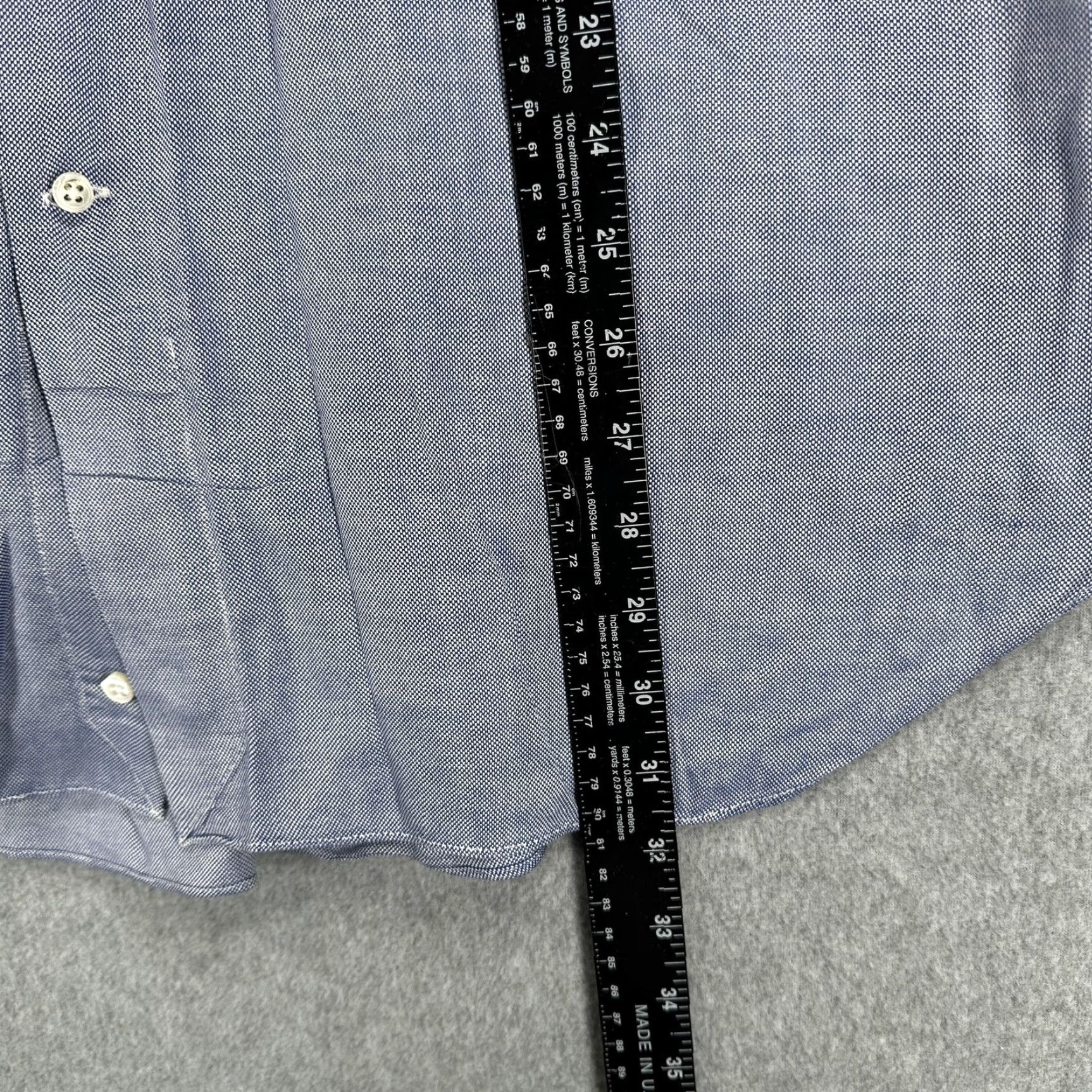 Ermenegildo Zegna Ermenegildo Zegna Dress Shirt Mens 42/16.5 Blue Check Point Collar Long Sleeve Size 46R - 7 Thumbnail