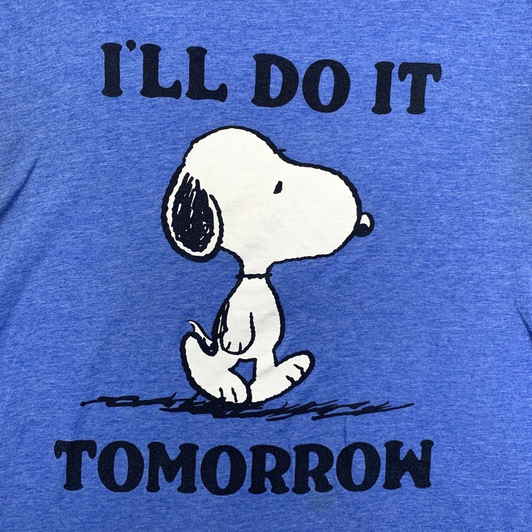 Peanuts Snoopy Shirt Blue Small Peanuts I'll Do It Tomorrow Charlie Brown Official Worn Size US S / EU 44-46 / 1 - 2 Thumbnail