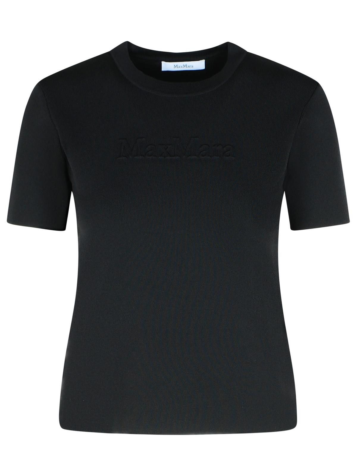 Max Mara MAX MARA 'Adelio' Black Viscose Blend T-Shirt Size L / US 10 / IT 46 - 1 Thumbnail