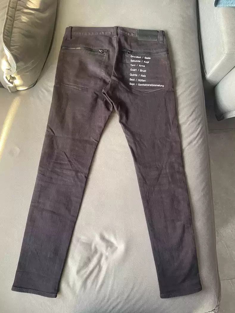 Undercover UNDERCOVER 18SS knee knife destroys slogan slim-fit punk je Size US 34 / EU 50 - 1 Thumbnail