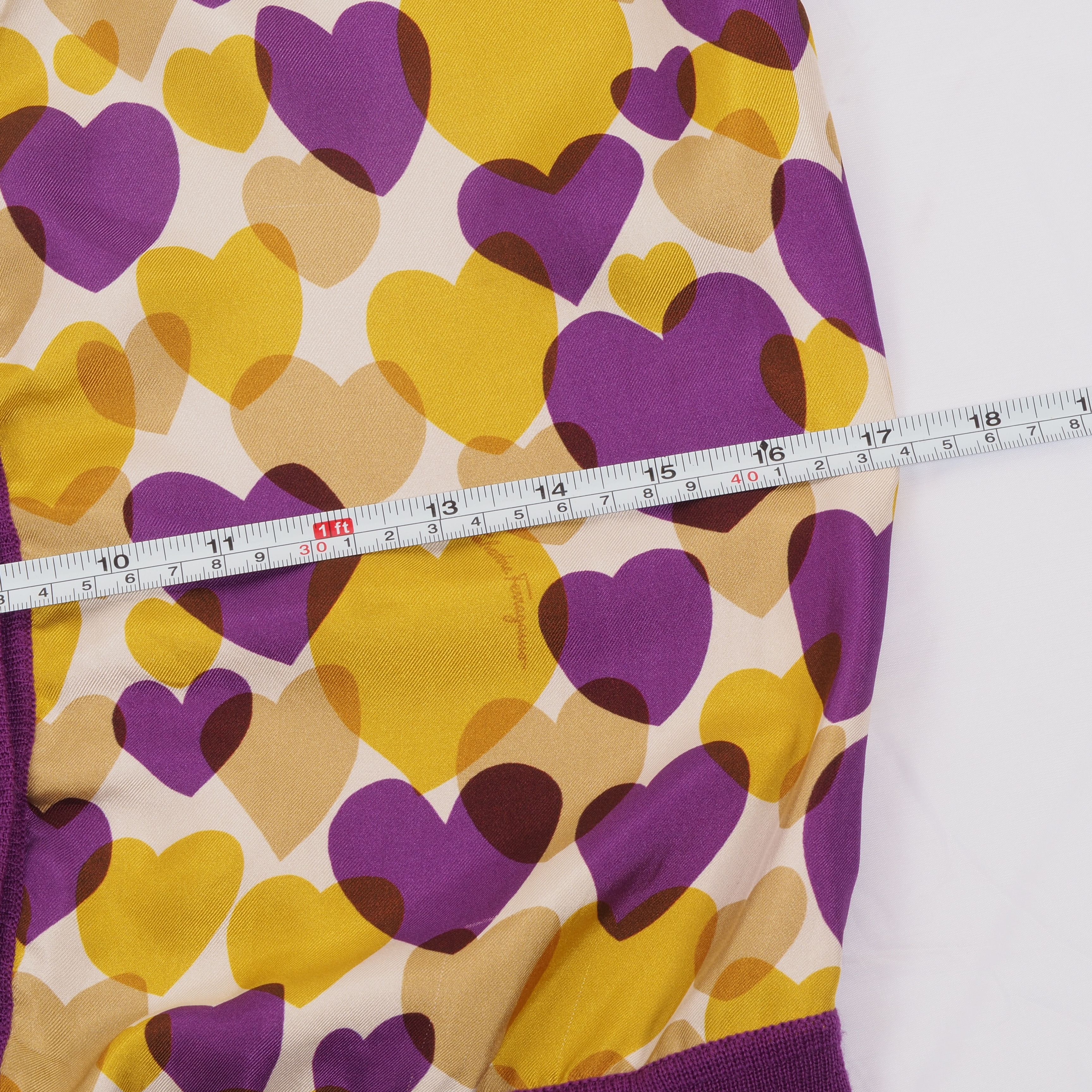 Salvatore Ferragamo Salvatore Ferragamo Vintage Cardigan Heart Print Purple Size S / US 4 / IT 40 - 14 Thumbnail