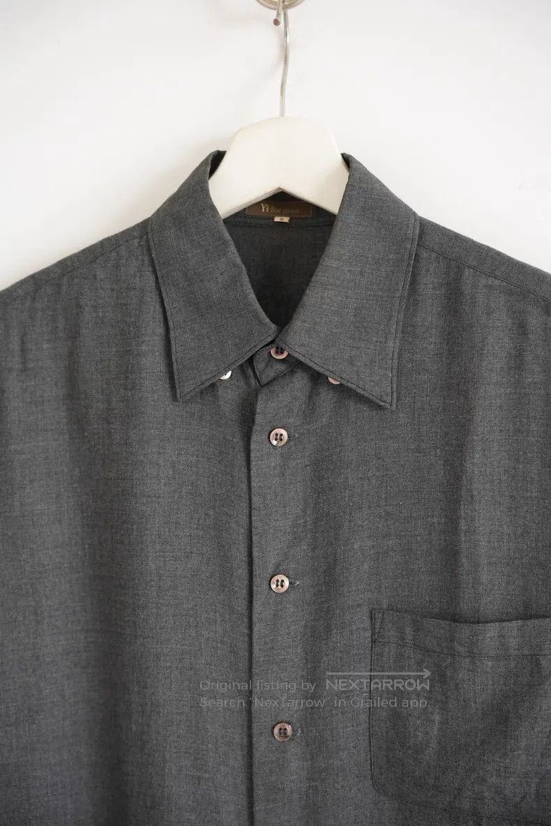 Yohji Yamamoto YOHJI YAMAMOTO Artificial Silk Collar Button Grey Shirt Size US M / EU 48-50 / 2 - 3 Thumbnail