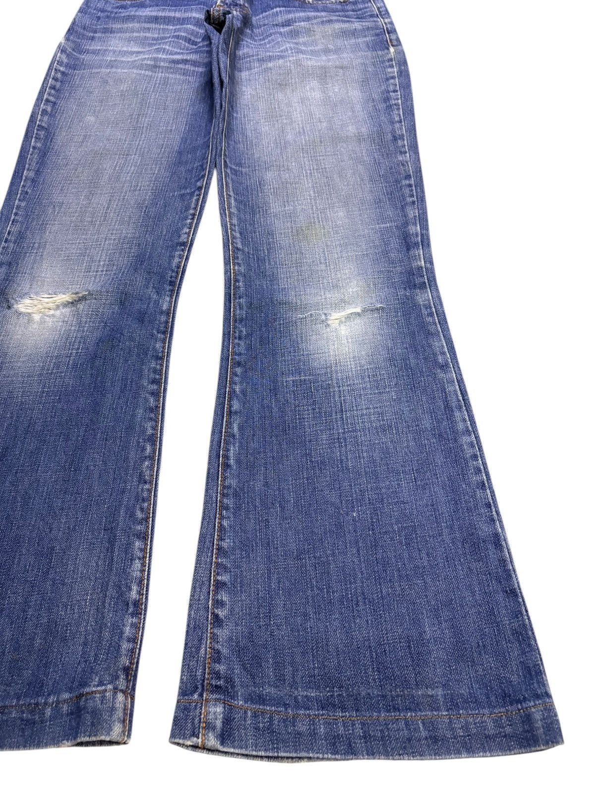Dolce & Gabbana Vintage Dolce & Gabbana Faded Wash Distressed Flare Jeans Size 29" - 7 Thumbnail