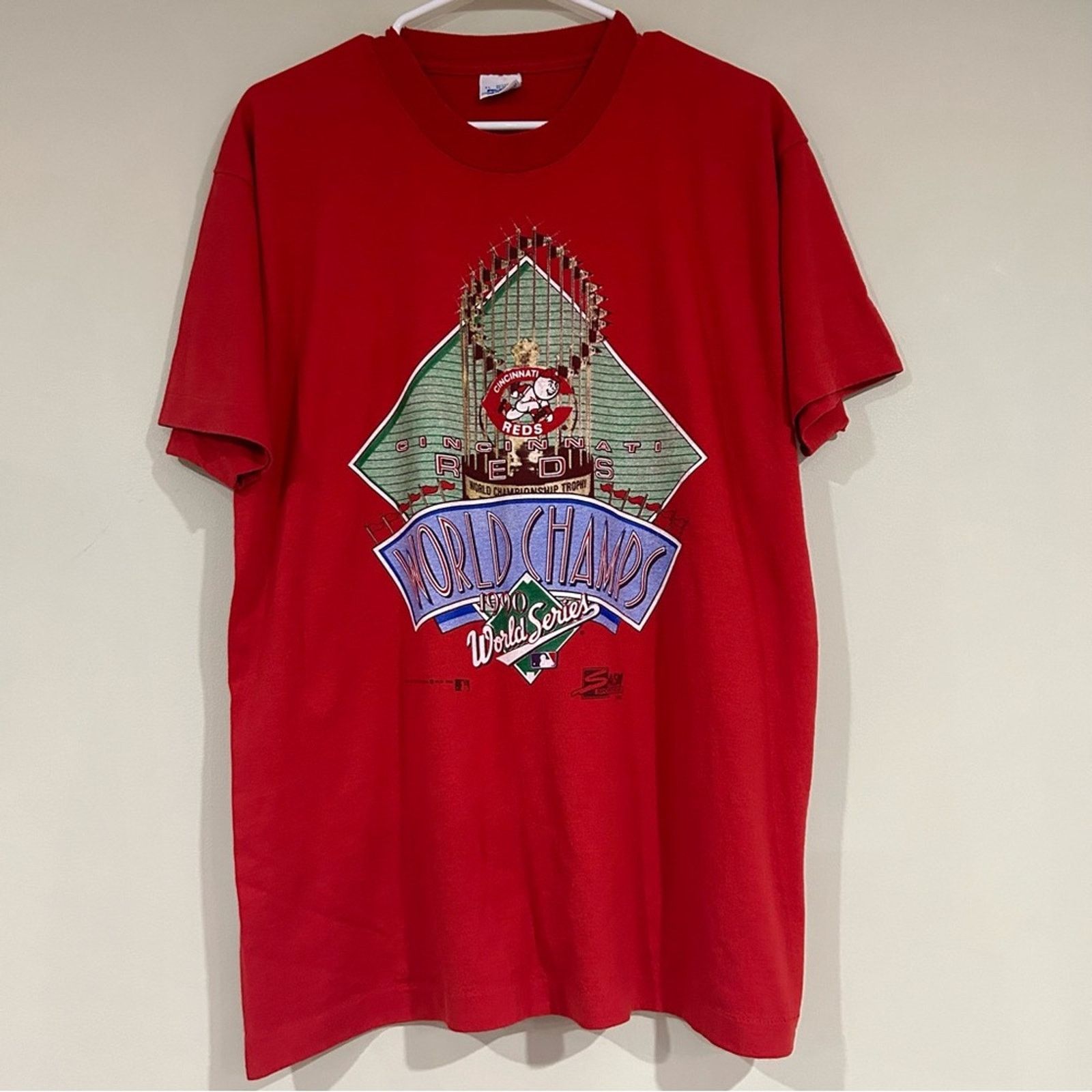 Salem Sportswear Vintage 1990 Cincinnati Reds World Series Champs Shirt Size US L / EU 52-54 / 3 - 1 Thumbnail