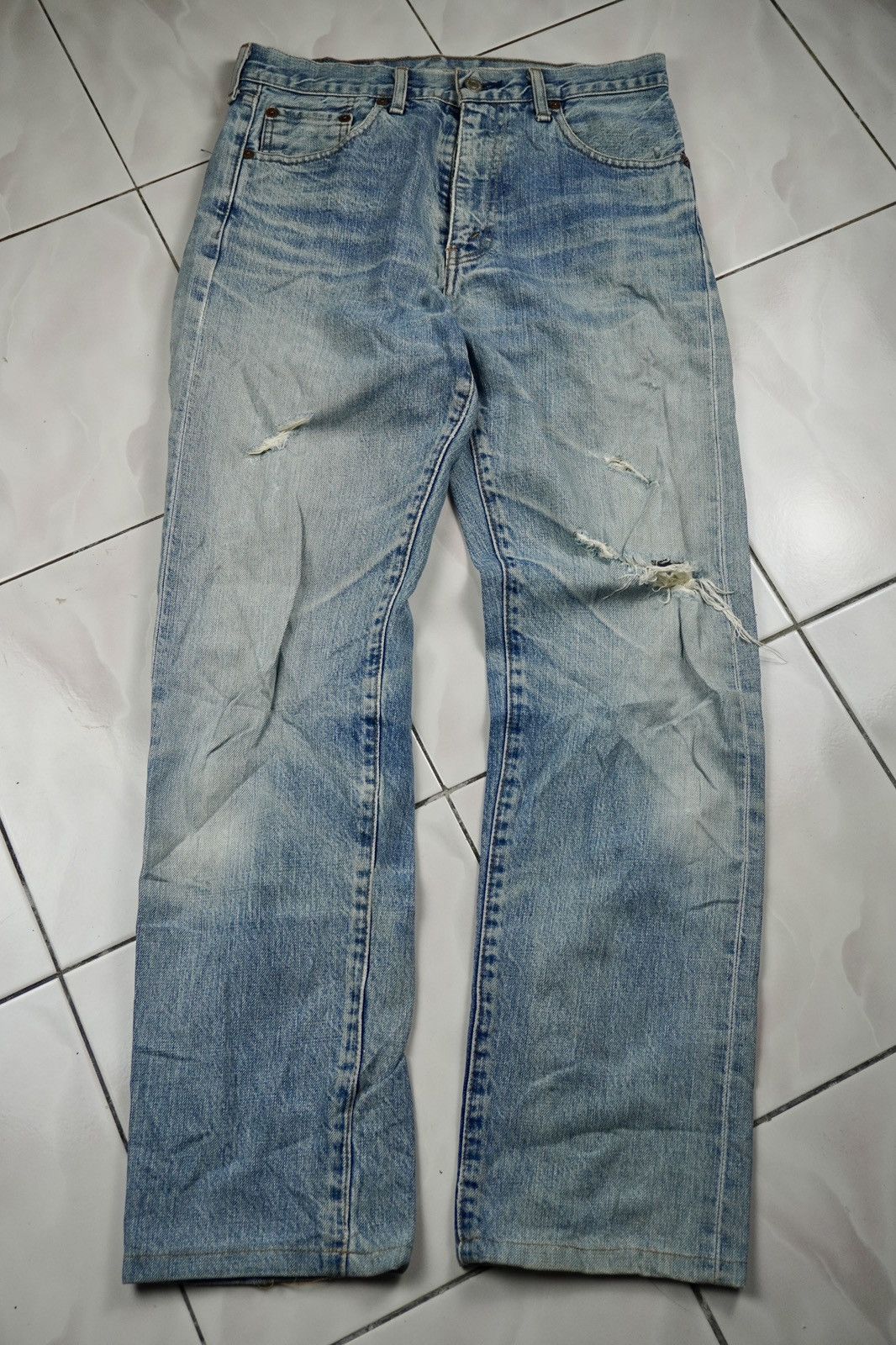 Levi's Vintage 90s LEVIS Big E 502xx redline selvedge grunge style Size US 30 / EU 46 - 3 Thumbnail