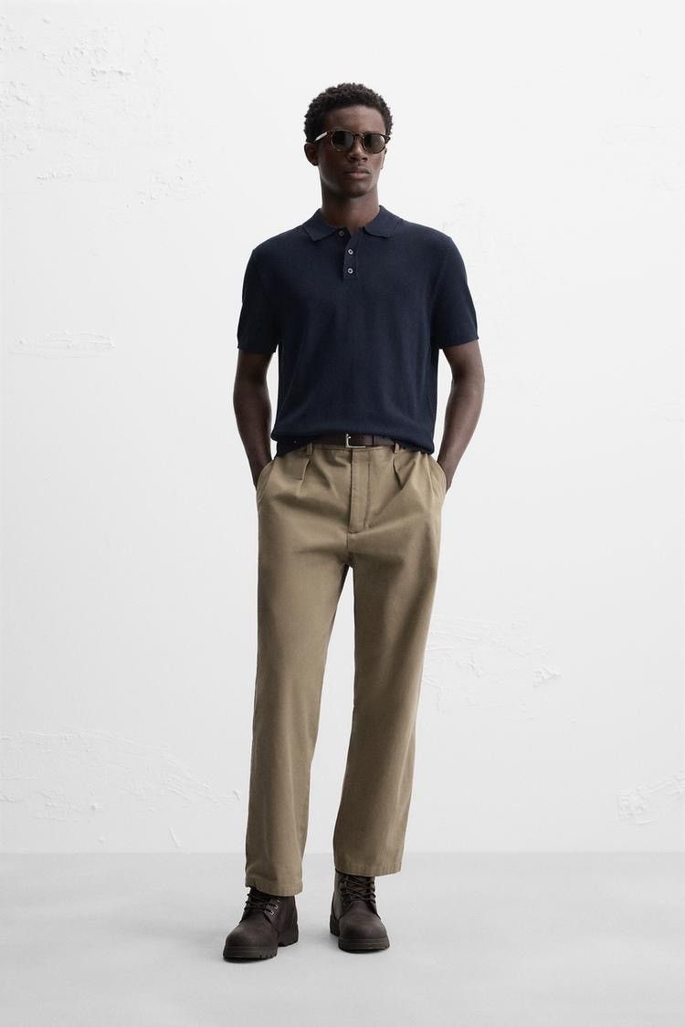 Designer × Vintage × Zara Zara KNIT POLO SHIRT Size US L / EU 52-54 / 3 - 6 Thumbnail