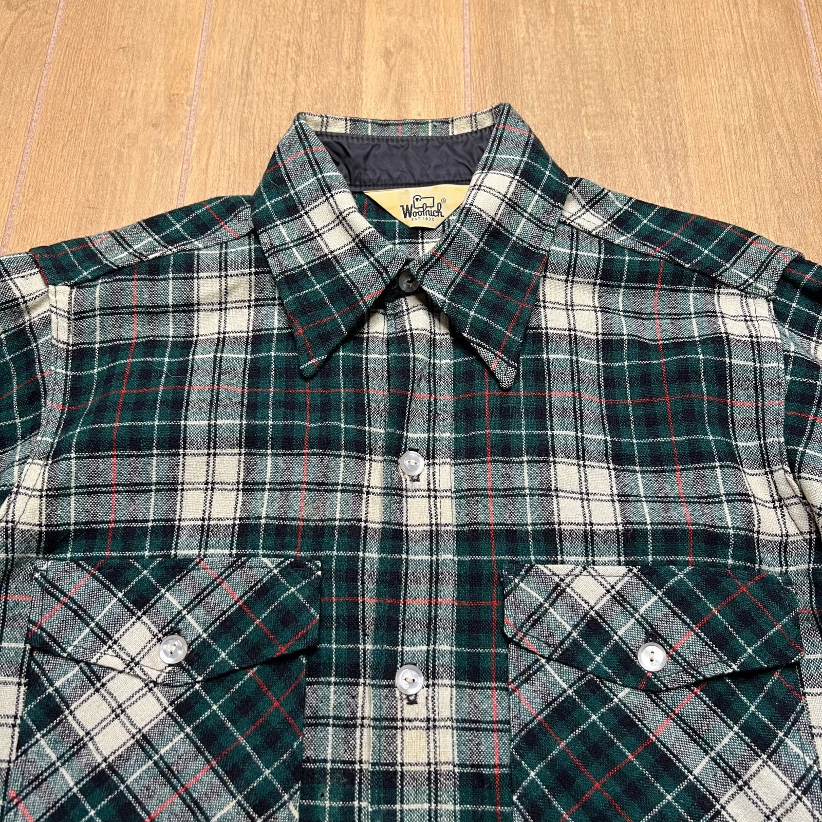 Woolrich Woolen Mills Woolrich Plaid Wool Shirt Flannel Mens Medium Green Lined Size US M / EU 48-50 / 2 - 2 Thumbnail