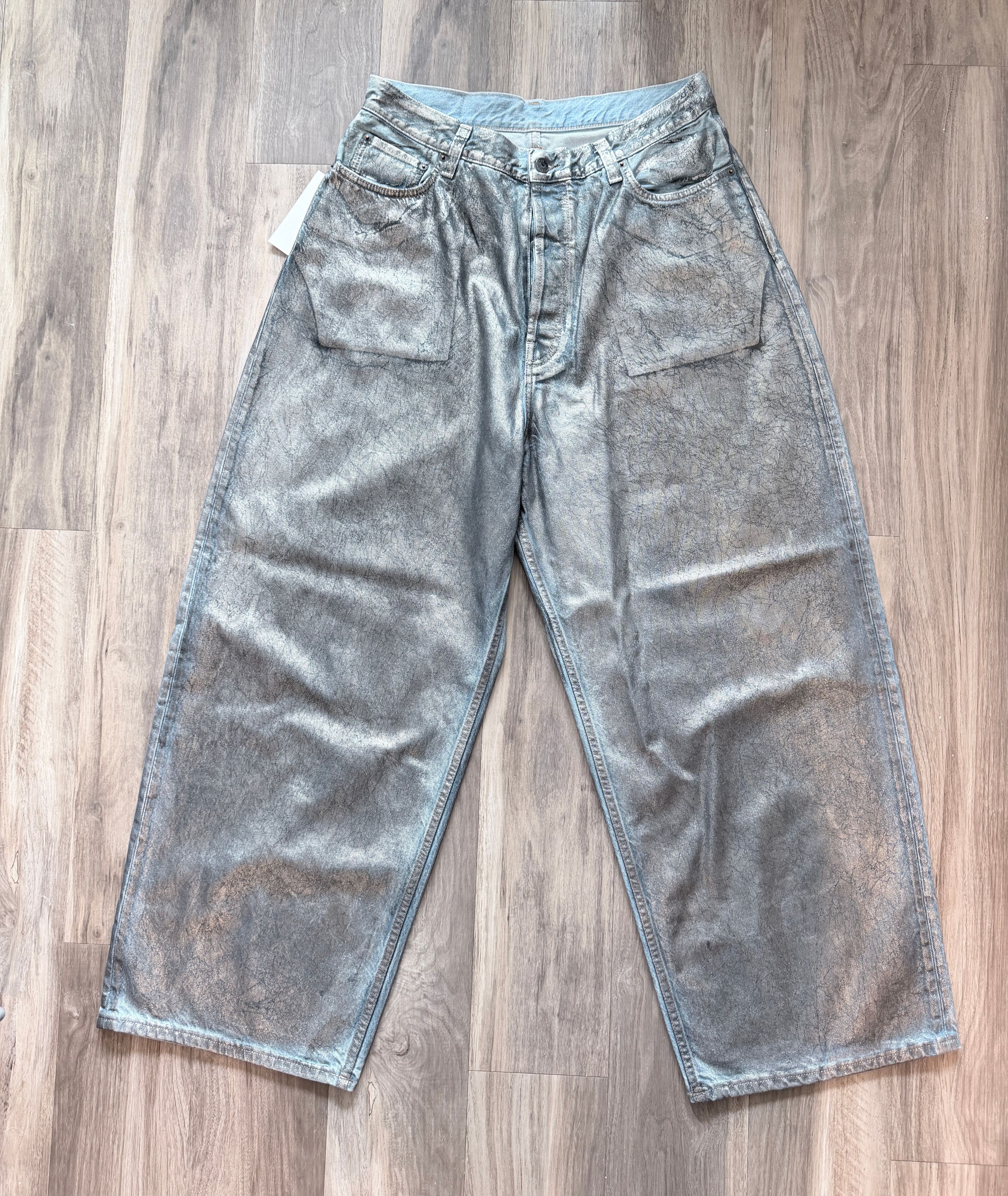 Acne Studios Acne Studios 2023M FN Lunar Coating Metallic Silver Foil Size US 32 / EU 48 - 2 Thumbnail