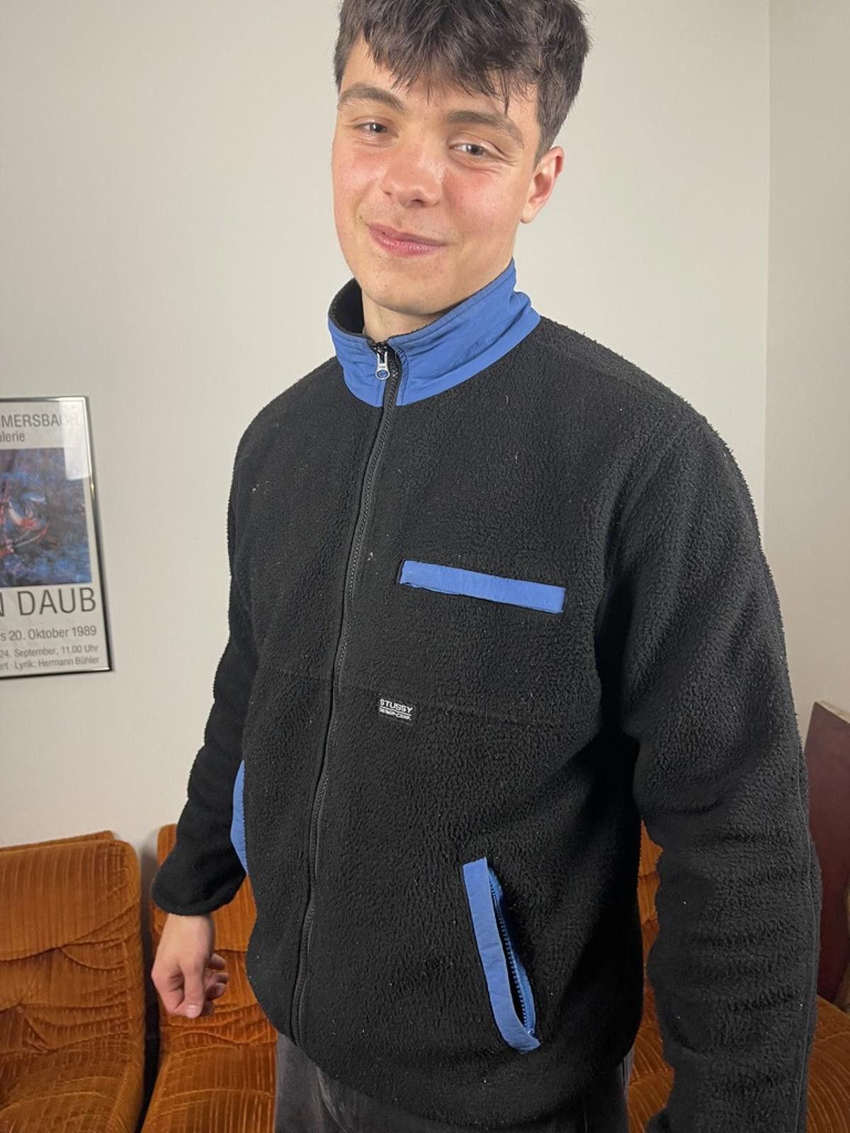Stussy Stussy - Black and Blue Fleece Jacket Medium Size US M / EU 48-50 / 2 - 1 Thumbnail