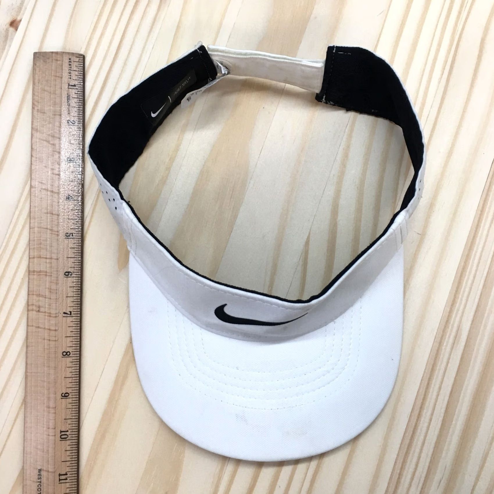 Nike Nike Visor Hat Mens White OS Dri Fit Adjustable Curved Brim Embroidered Logo Size ONE SIZE - 4 Thumbnail
