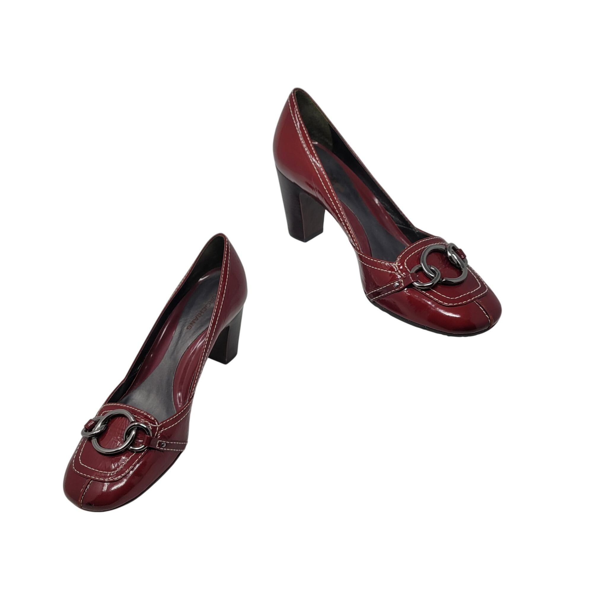 Vintage Arturo Chiang Womens Red Patent Leather Heel Loafer 8.5 Chai Size US 8.5 / IT 38.5 - 1 Thumbnail