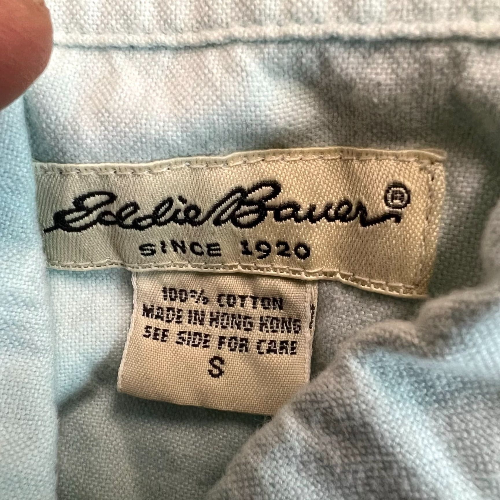 Eddie Bauer VINTAGE Eddie Bauer Shirt Mens Short Sleeve Button-Up Light Green Small Regular Chest 40 in Cotton Casual Workwear 60s 70s Mens Size US S / EU 44-46 / 1 - 5 Thumbnail
