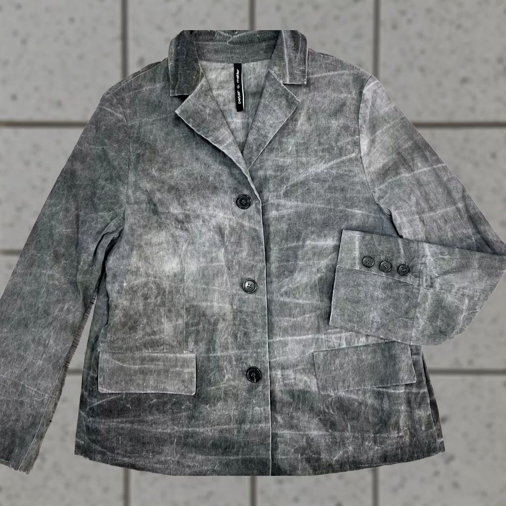 Vintage Peter O Mahler Blazer Jacket Womens Size 1 Linen Blend Gray Blazer, Jacket, Women Size XS / US 0-2 / IT 36-38 - 1 Thumbnail