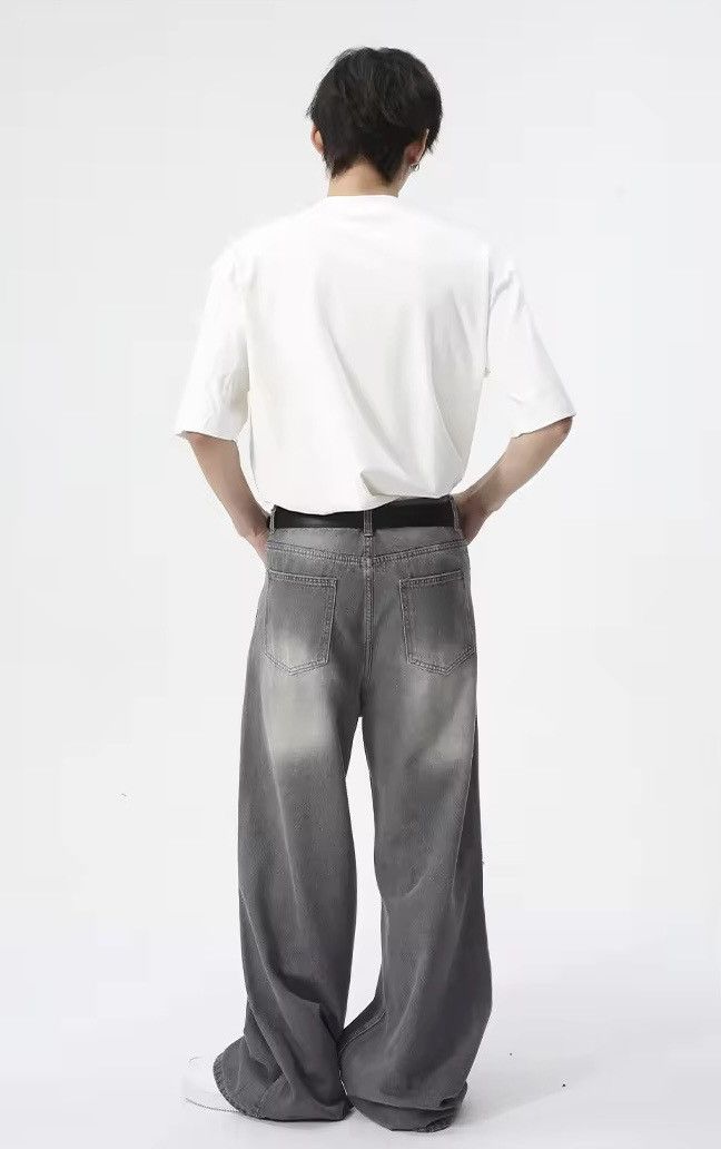Designer × Vintage Retro Hole Washed Wide Leg Jeans Pants y2k Size US 30 / EU 46 - 2 Thumbnail