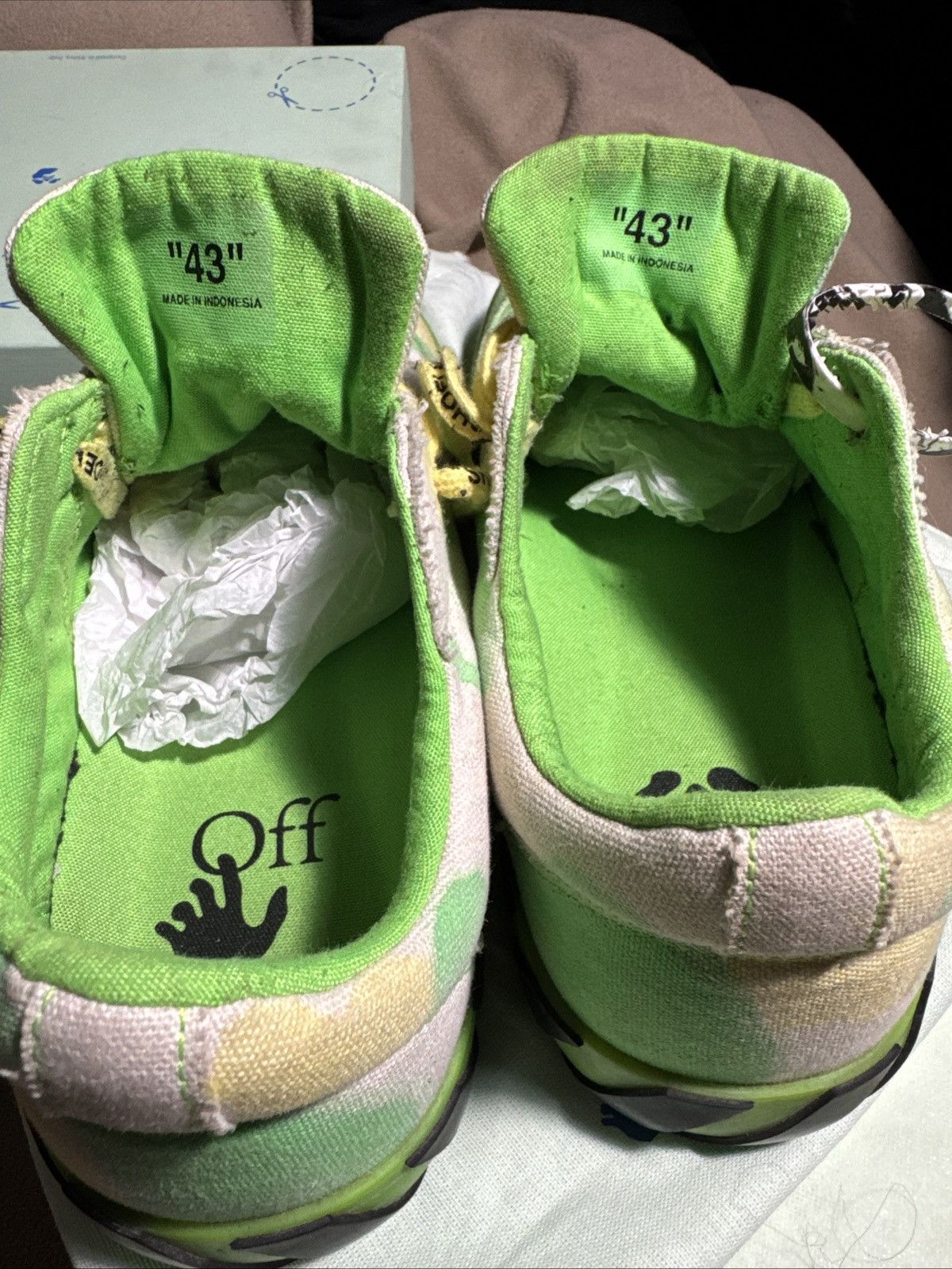 Off-White Off-White Vulcanized tie dye green and yellow Size US 10 / EU 43 - 6 Thumbnail