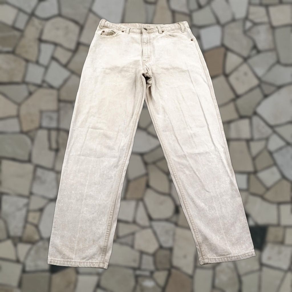 Levi's VINTAGE LevisJeans Jeans Mens 34x30 Beige Denim 550 Relaxed Fit Tapered Leg Faded 80s Size US 34 / EU 50 - 1 Thumbnail