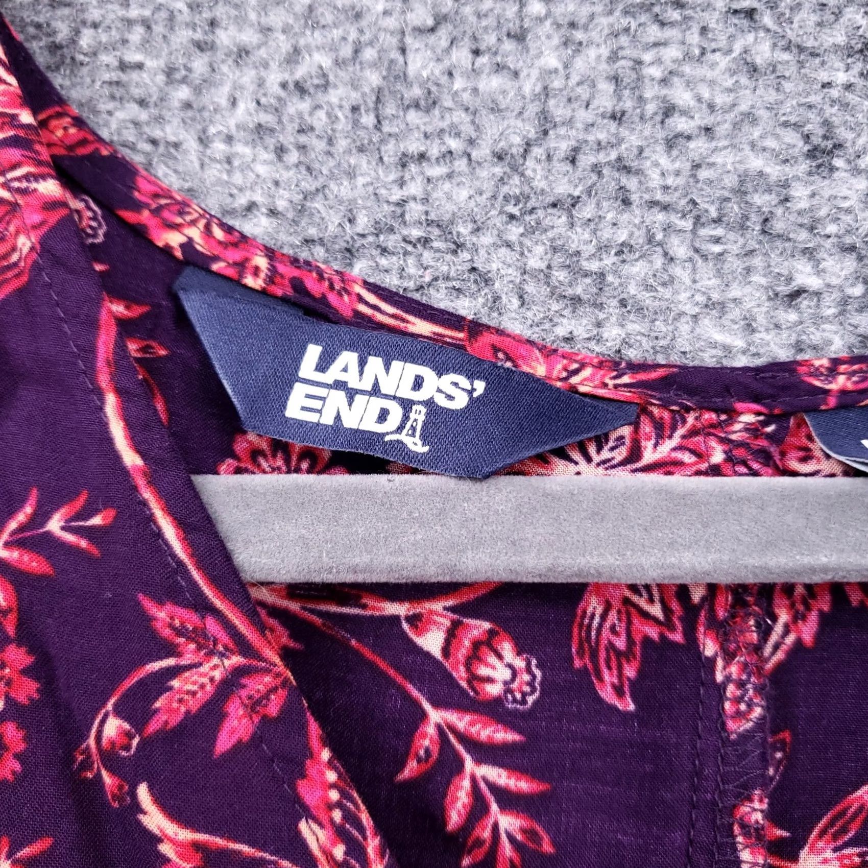 Lands' End Lands End Cover Up Women Medium Purple Floral Short Sleeve Swimwear Size 32" / US 10 / IT 46 - 7 Thumbnail