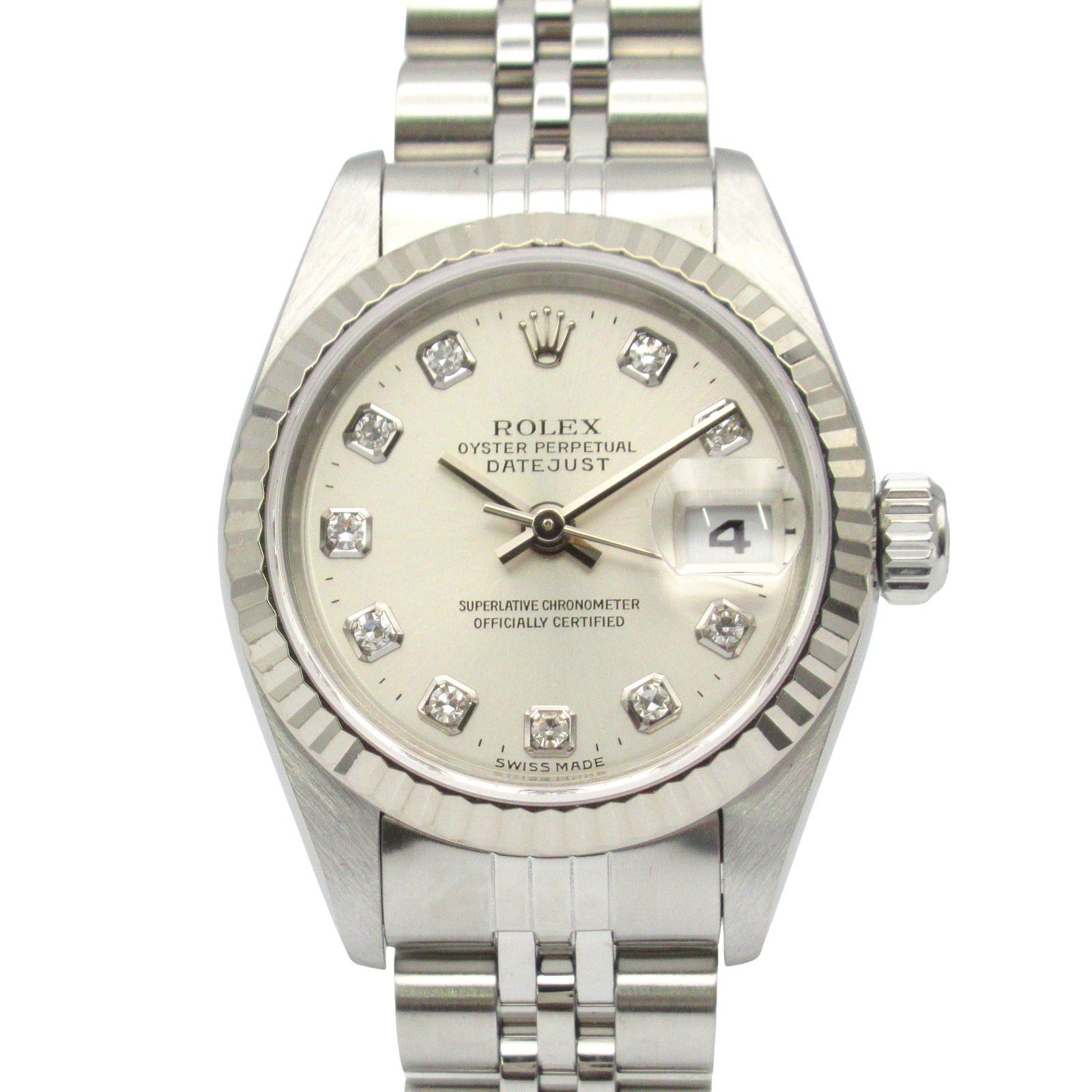 Rolex Rolex Datejust 10P Diamond A Women Watch Automatic Winding K18Wg (White Gold) Stainless Steel Silver Np Size ONE SIZE - 1 Thumbnail