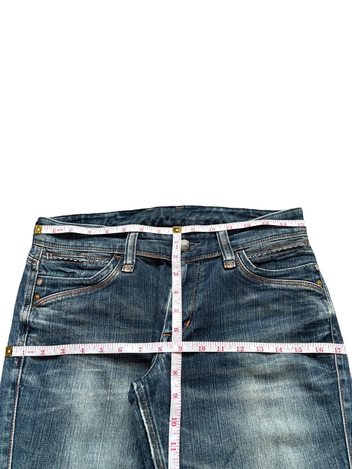 Japanese Brand Vintage Japanese Brand Faded Wash Studded Flare Jeans Size US 31 - 12 Thumbnail