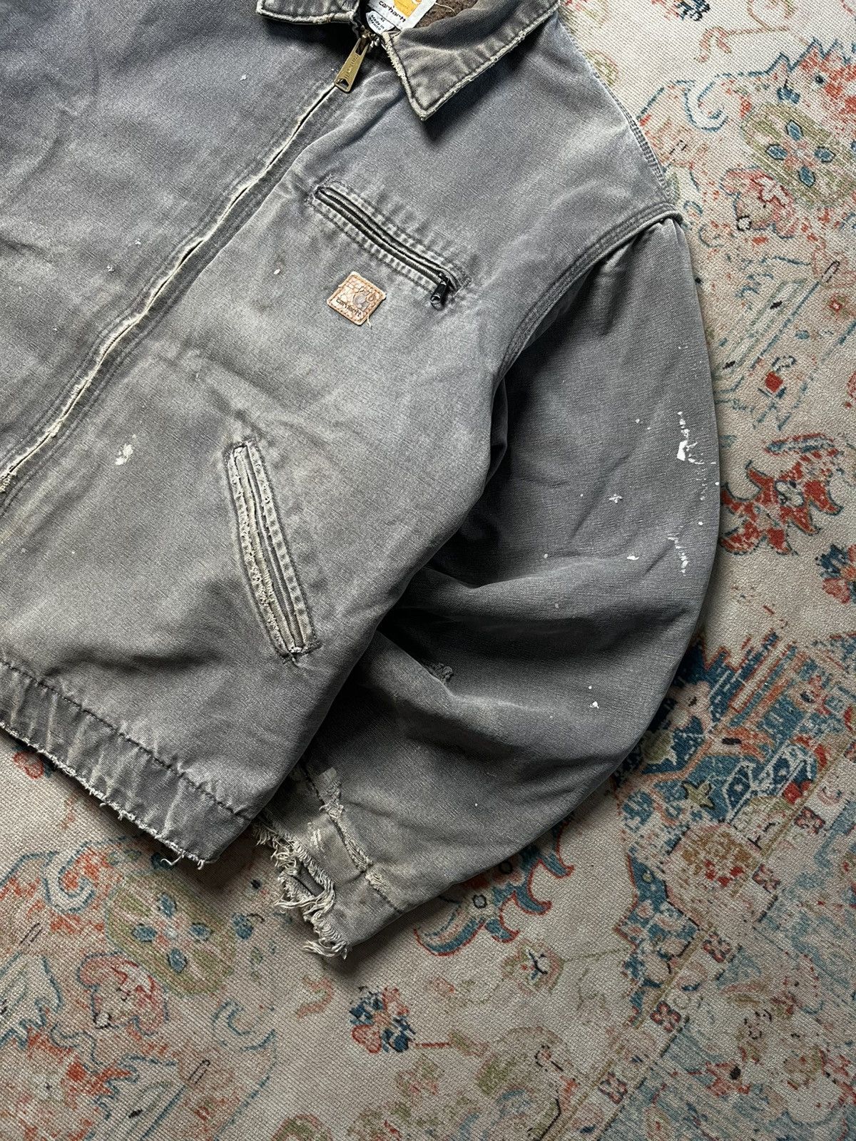 Carhartt Vintage Disressed Carhartt J97GVL Detroit Jacket Gravel Grey Size US XL / EU 56 / 4 - 6 Thumbnail