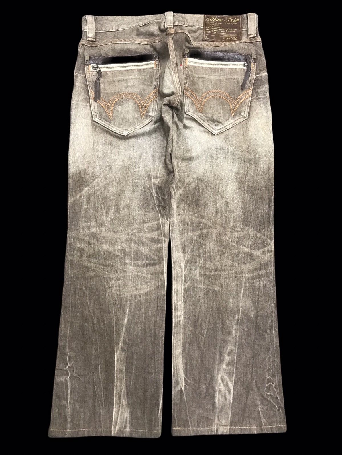 Edwin 💥WIDE BAGGY💥ARCHIVAL EDWIN 503 WIDE SICK FADES DENIM F273 Size US 36 / EU 52 - 9 Thumbnail